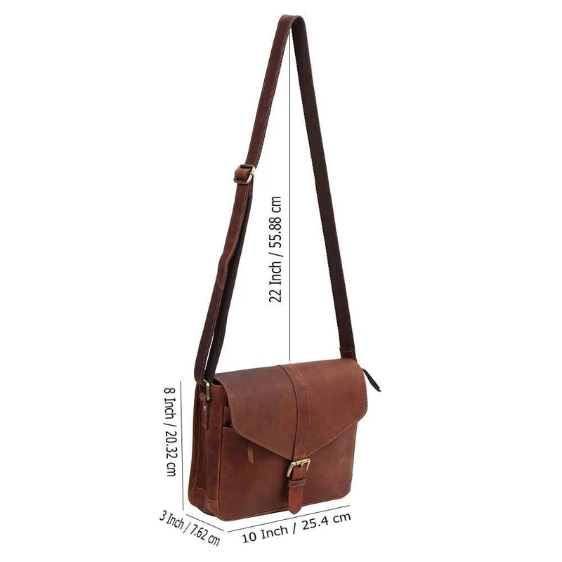 Marina Brown Leather Crossbody Bag
