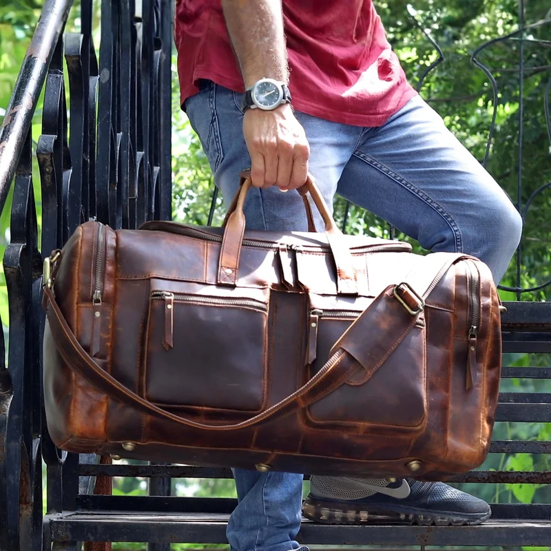 Templar Leather Duffle Bag Combo