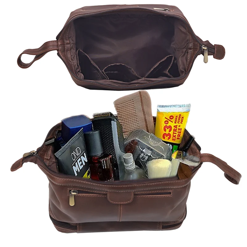 Denali Brown Leather Duffle Bag Combo