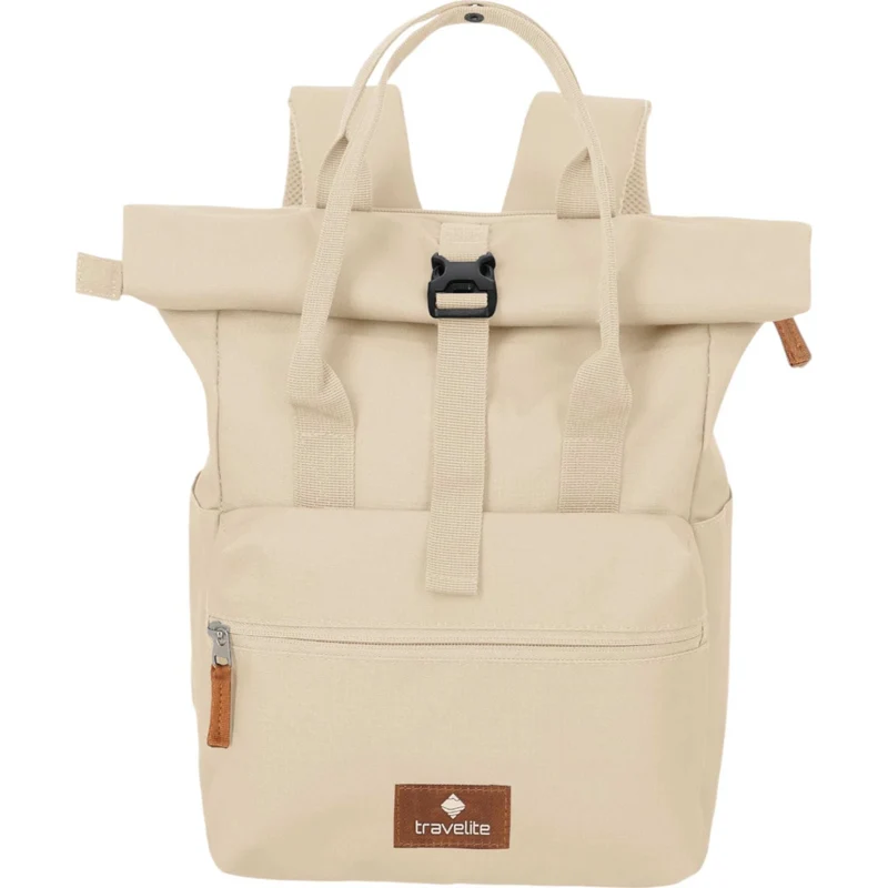 Travelite Basics Short Handle Rolltop-Rucksack 37 cm -Off-White