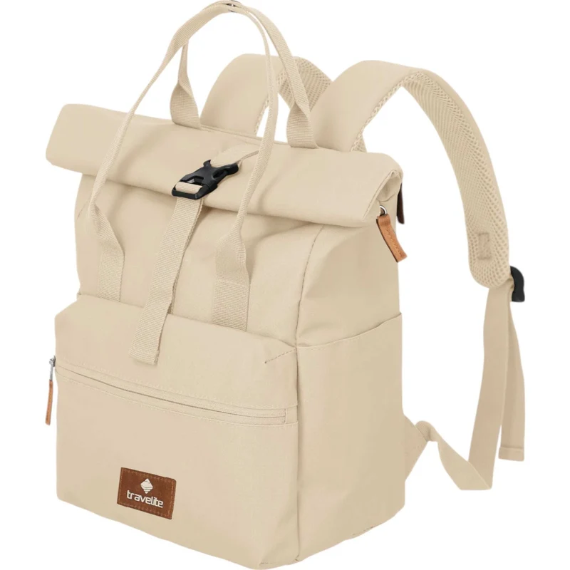 Travelite Basics Short Handle Rolltop-Rucksack 37 cm -Off-White