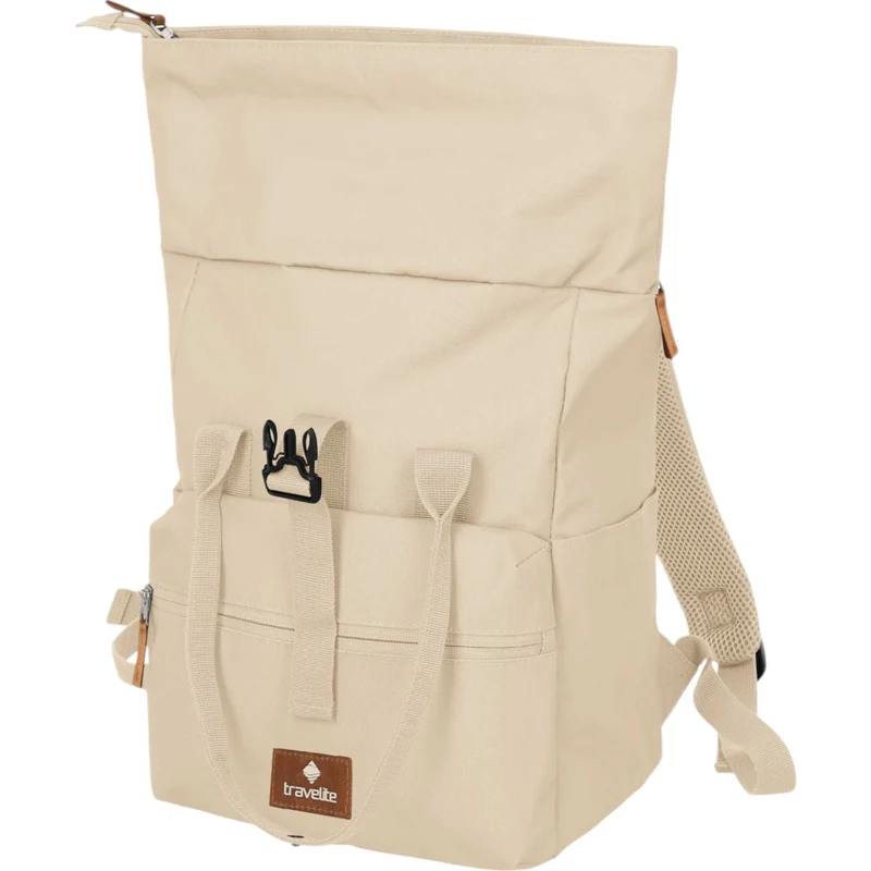 Travelite Basics Short Handle Rolltop-Rucksack 37 cm -Off-White