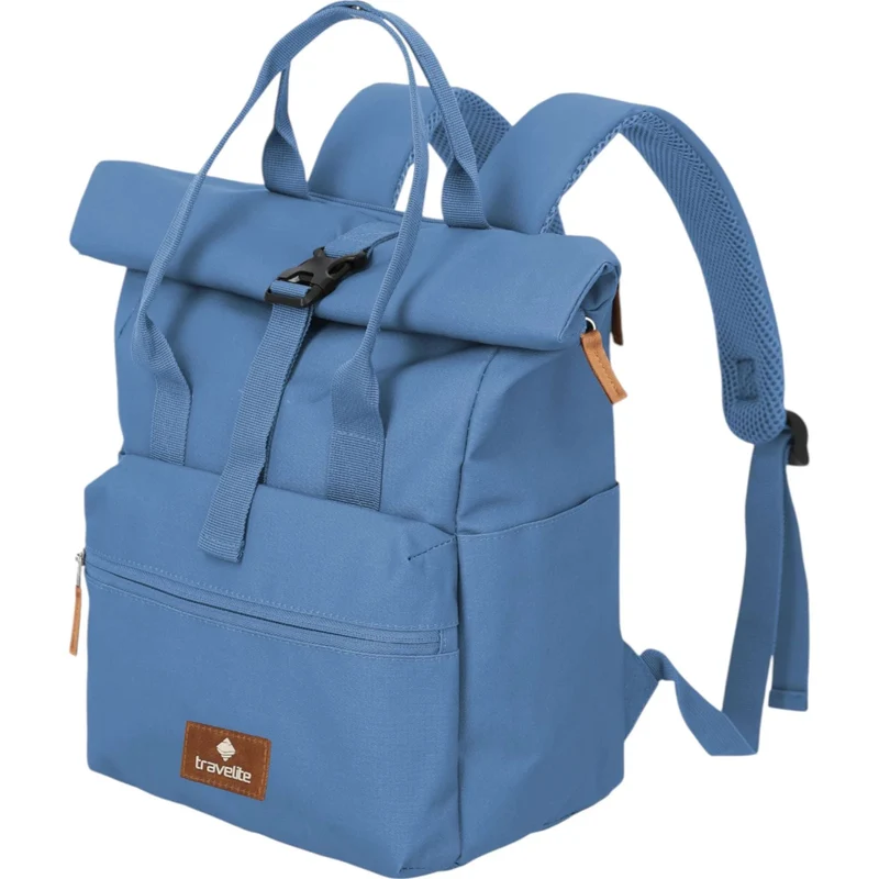 Travelite Basics Short Handle Rolltop-Rucksack 37 cm -Denim