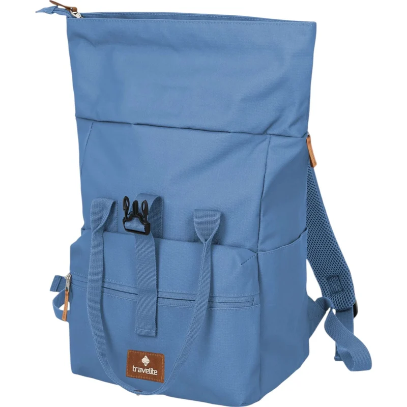 Travelite Basics Short Handle Rolltop-Rucksack 37 cm -Denim