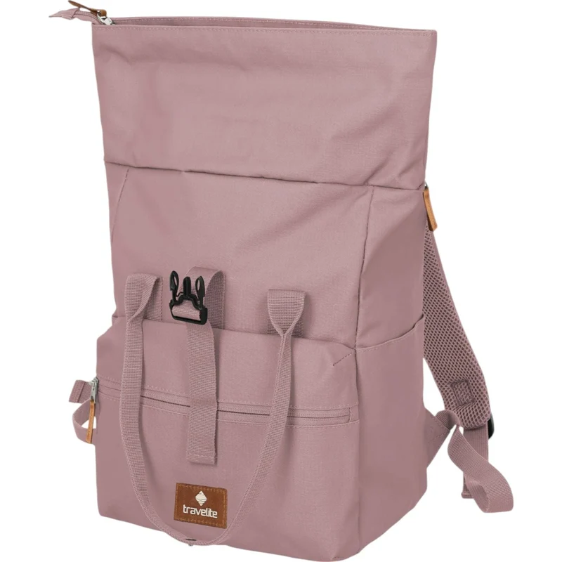 Travelite Basics Short Handle Rolltop-Rucksack 37 cm -Smoky Rose