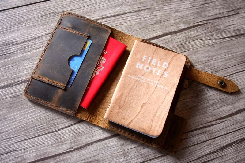 Personalized Leather Field Notes Cover & Travel Wallet