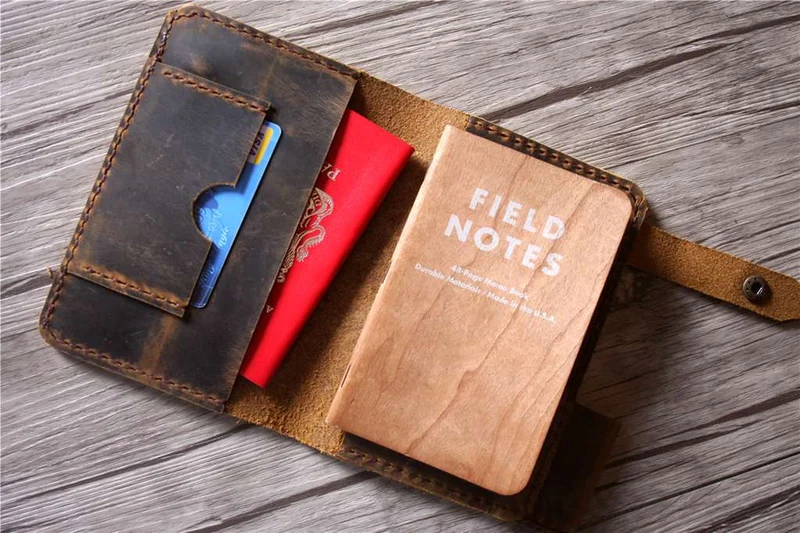 Personalized Leather Field Notes Cover & Travel Wallet