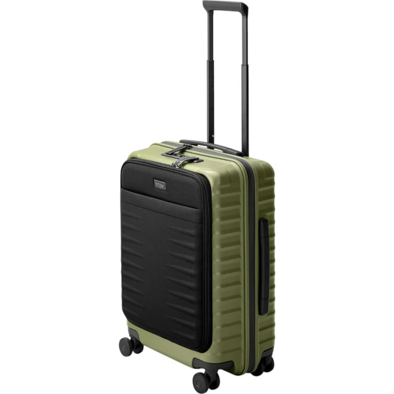 TITAN UPGRADE 4-Rad-Bordtrolley S+ mit Vortasche 55 cm -Forest Green