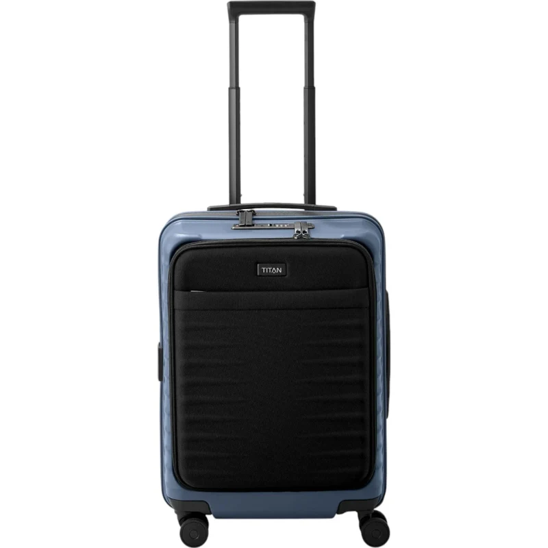 TITAN UPGRADE 4-Rad-Bordtrolley S+ mit Vortasche 55 cm -Midnight Blue