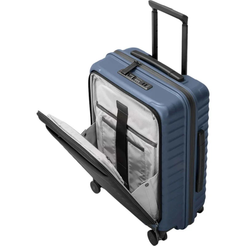 TITAN UPGRADE 4-Rad-Bordtrolley S+ mit Vortasche 55 cm -Midnight Blue