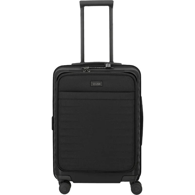 TITAN UPGRADE 4-Rad-Bordtrolley S+ mit Vortasche 55 cm -Nightshade Black