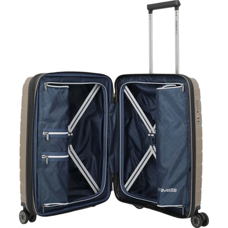 Travelite Air Base 4-Rollen-Kabinentrolley S erweiterbar 55 cm -Champagner