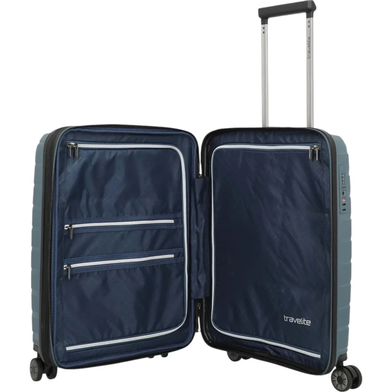 Travelite Air Base 4-Rollen-Kabinentrolley S erweiterbar 55 cm -Eisblau