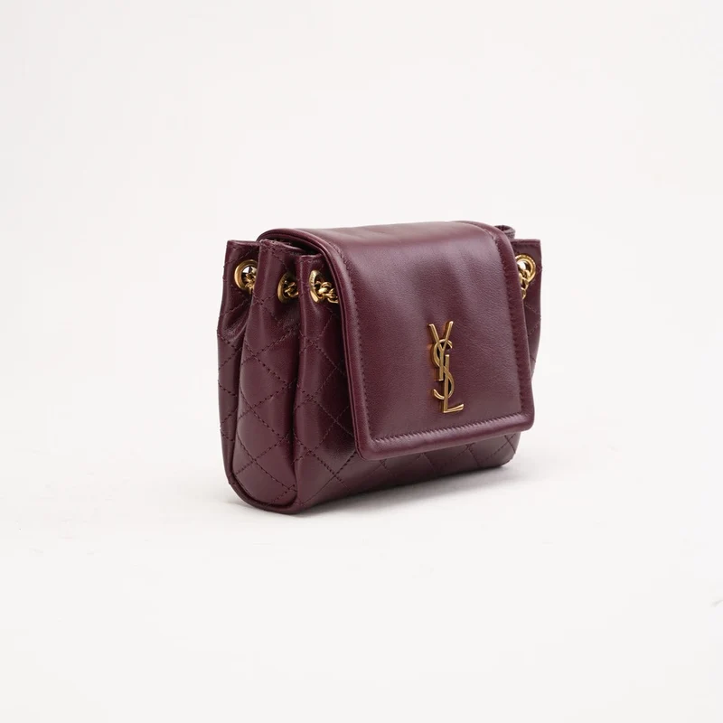 Saint Laurent Mini Nolita Lammleder Burgunderrot 2024