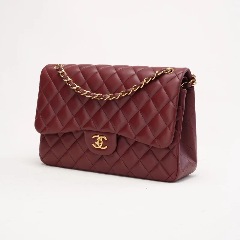 Chanel Timeless Jumbo Double Flap Burgundy Lambskin 2016