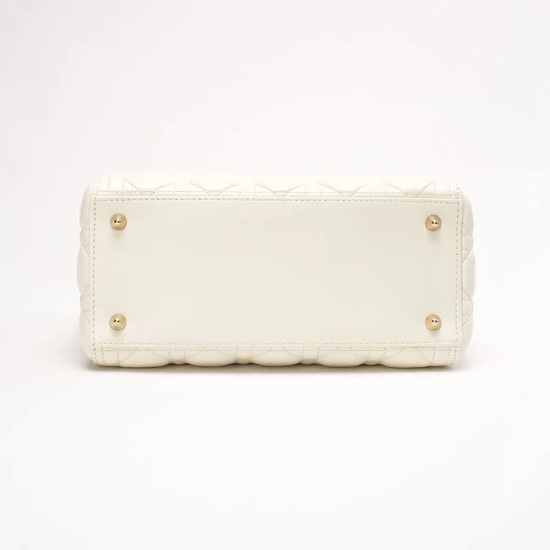 Christian Dior Medium Lady Dior Bag Latte Cannage Lammleder 2018