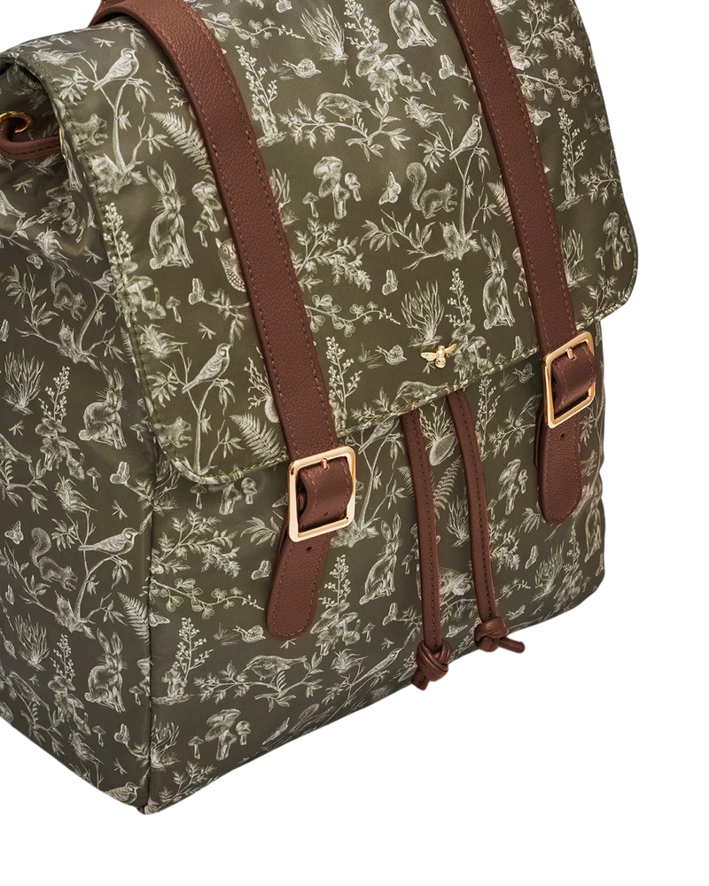 Flora Orla Scene Print Backpack in Khaki