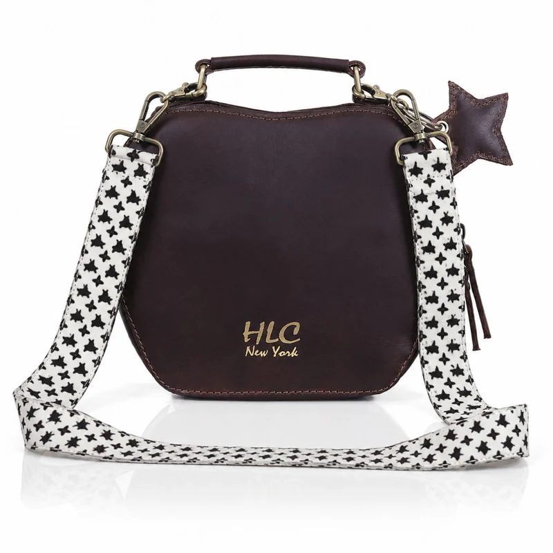 HLC collection Small Apple Cut Crossbody Bag Women - Brown