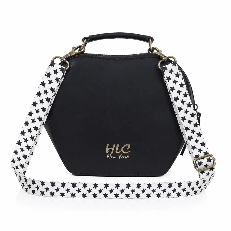 HLC collection Small Apple Cut Crossbody Bag Women - Black
