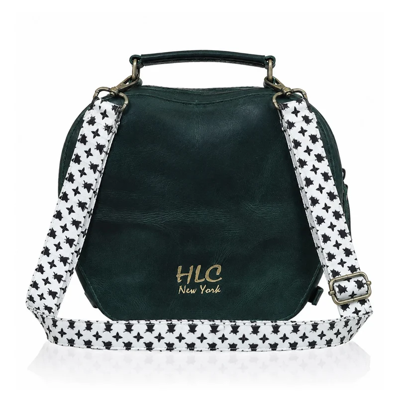 HLC collection Small Apple Cut Crossbody Bag Women - Green