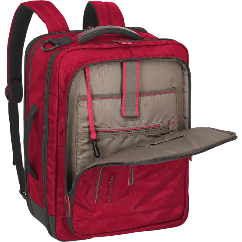 Travelite Crosslite Bordtasche mit Rucksackfunktion 43 cm -Rot