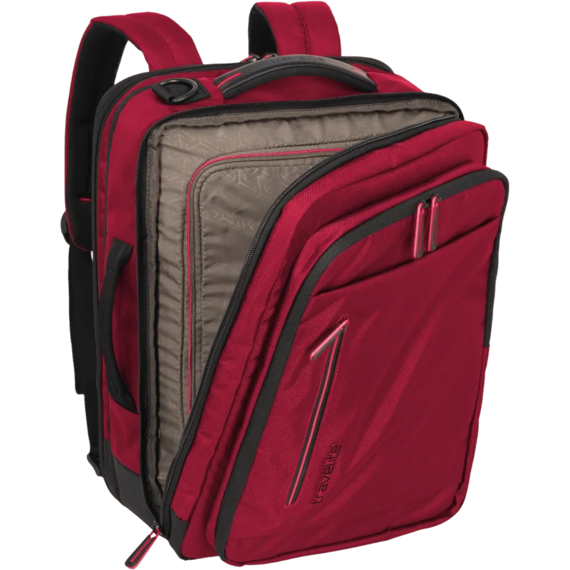 Travelite Crosslite Bordtasche mit Rucksackfunktion 43 cm -Rot