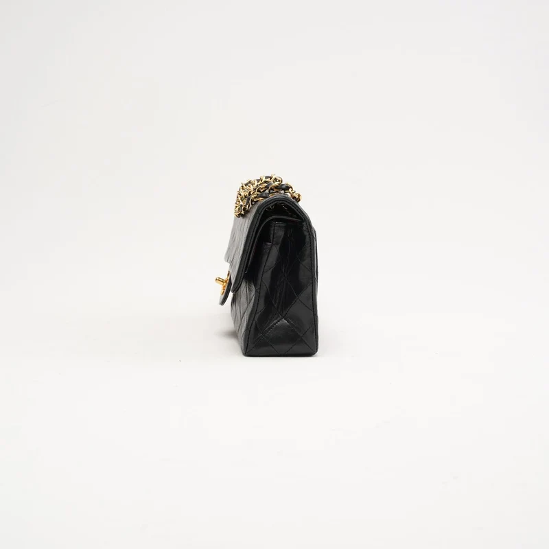 Chanel Vintage Timeless Small Double Flap Lamb Black 1991