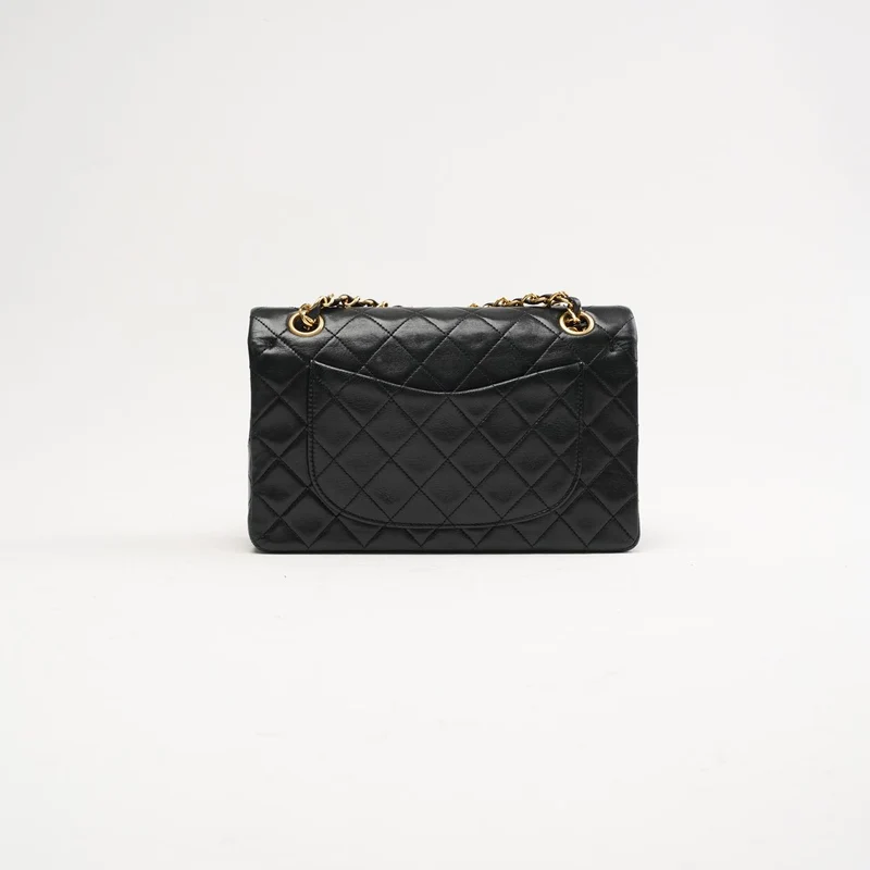Chanel Vintage Timeless Small Double Flap Lamb Black 1991