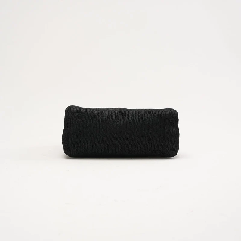 Chanel Vintage Mini Kelly Flap Bag aus Seidenseil, schwarz, 1997