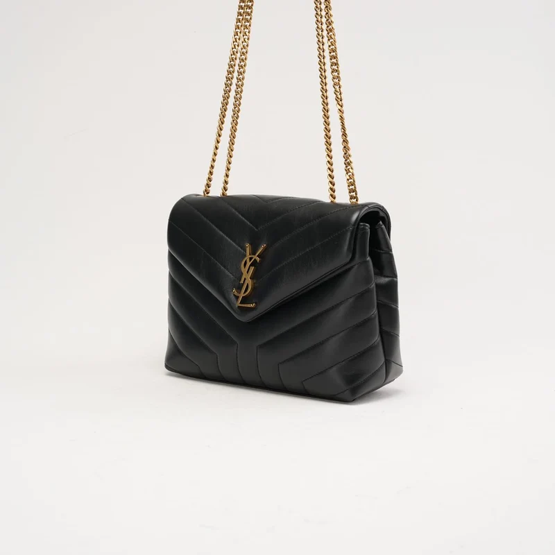 Saint Laurent Kleine LouLou Leder Schwarz 2023