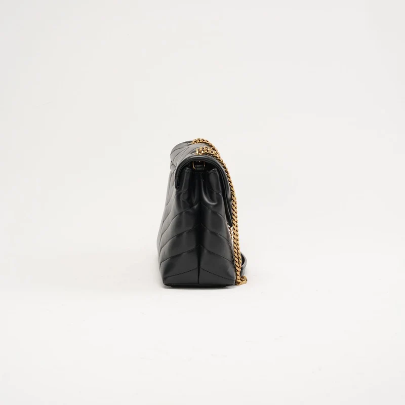 Saint Laurent Kleine LouLou Leder Schwarz 2023