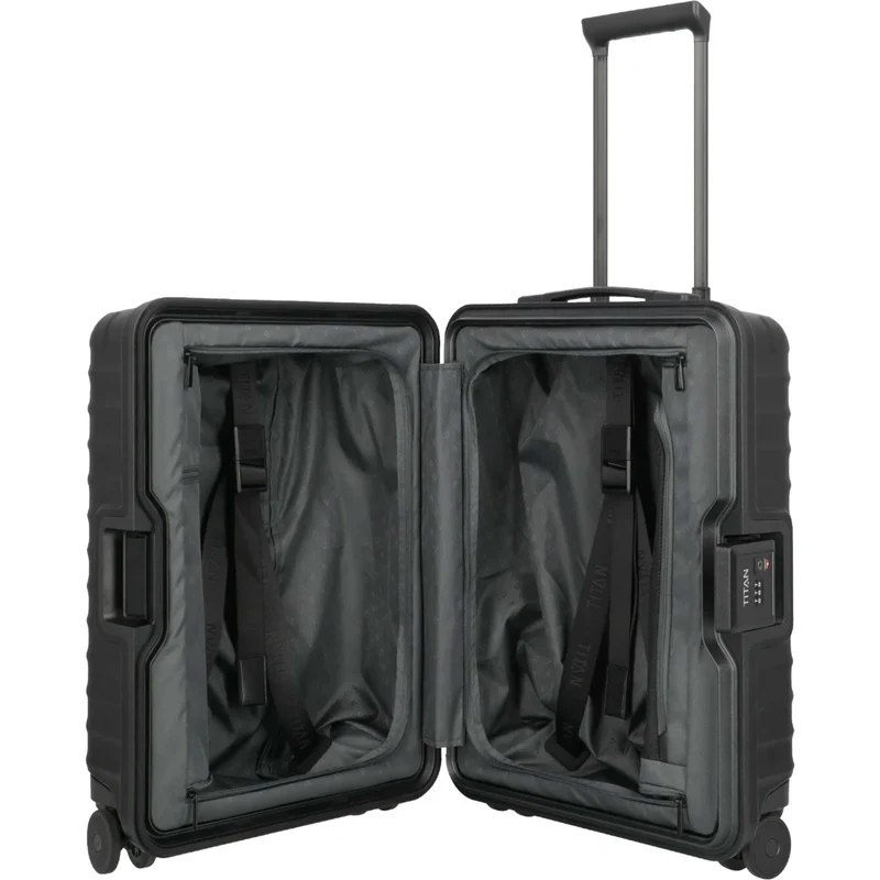 TITAN OVERSEAS 4-Rad-Handgepäck-Trolley S+ 55 cm -Nightshade Black
