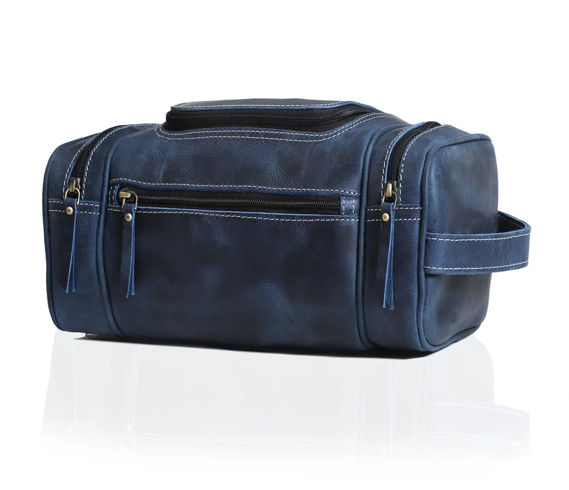 Rio Grande Leather Toiletry & Large Dopp Kit - NAVY