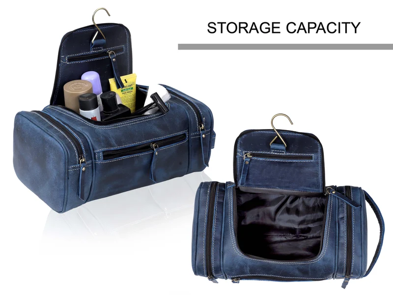 Rio Grande Leather Toiletry & Large Dopp Kit - NAVY