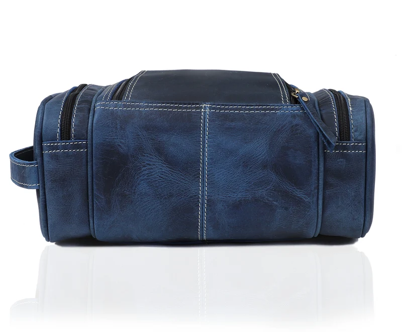 Rio Grande Leather Toiletry & Large Dopp Kit - NAVY