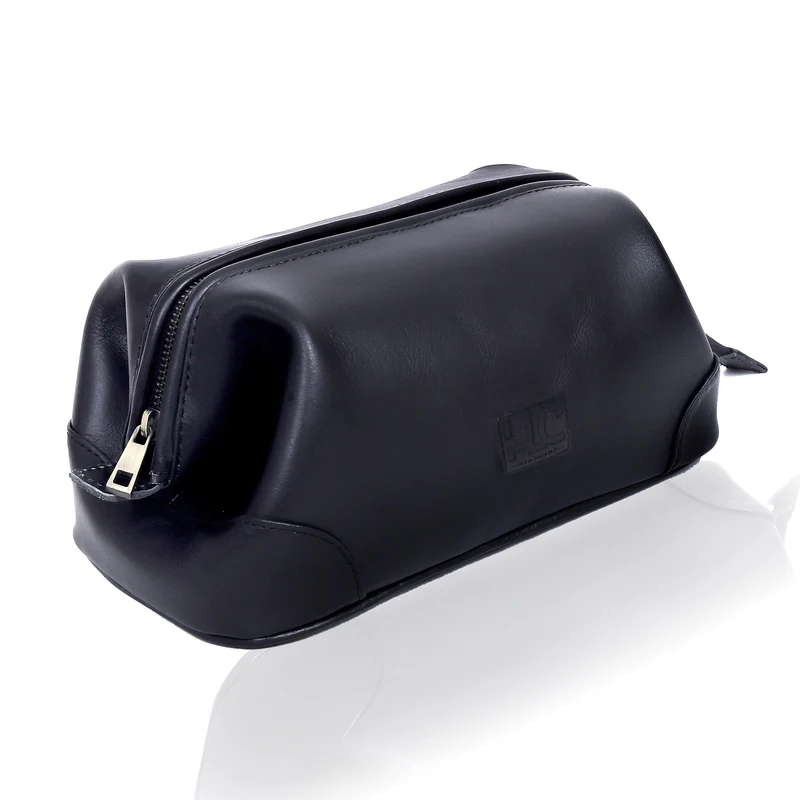 Euphrates Leather Toiletry & Large Dopp Kit - Black