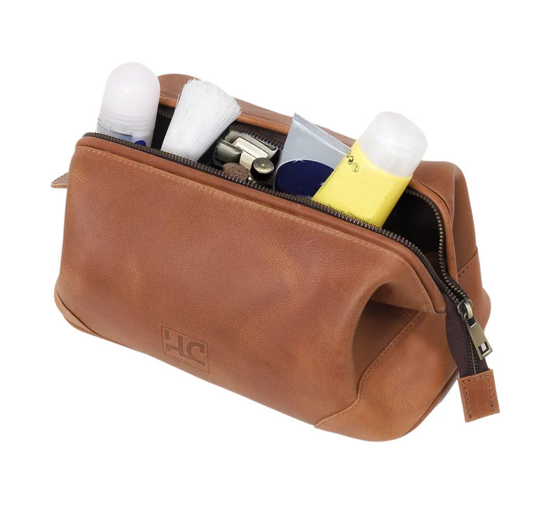Euphrates Leather Toiletry & Large Dopp Kit - Tan