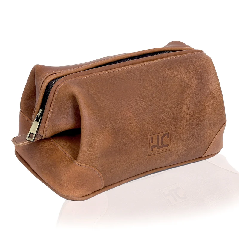 Euphrates Leather Toiletry & Large Dopp Kit - Tan