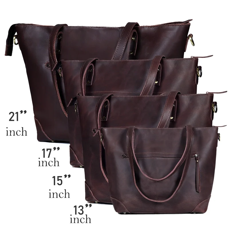 Portland Buffalo Leather Tote Bag - Tan