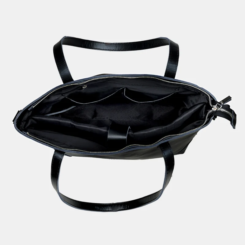 Portland Buffalo Leather Tote Bag - Black