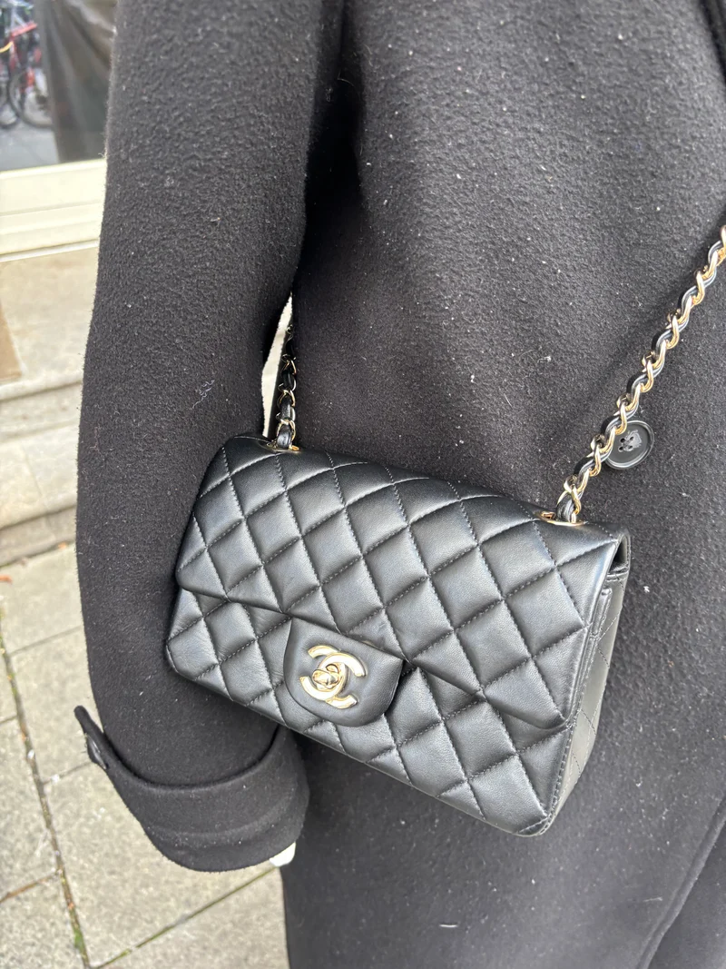 Chanel Classic Mini Rechteckige Klappe Lammleder Schwarz 2017