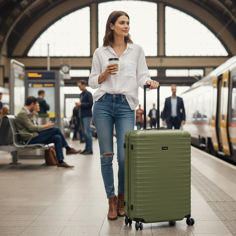 TITAN OVERSEAS 4-Rad-Trolley L 75 cm -Forest Green