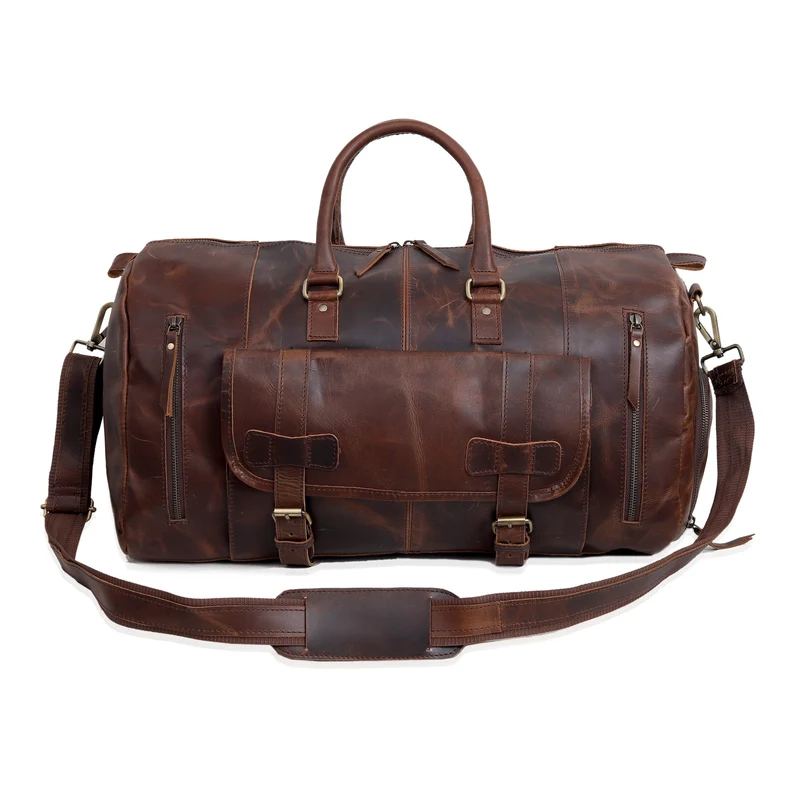 Mars Leather Duffel Bag for Men - Brown