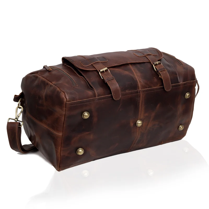 Mars Leather Duffel Bag for Men - Brown