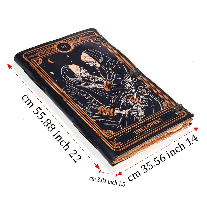 The Lovers Tarot Notebook Leather Journal