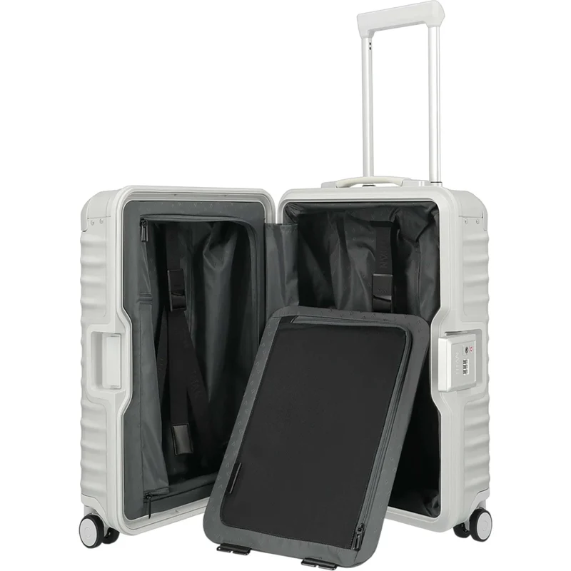 TITAN ETERNITY 4-Rollen-Kabinentrolley aus Aluminium 55 cm -silver