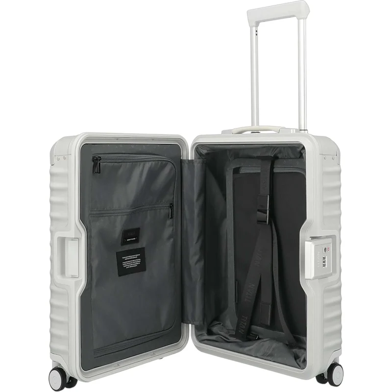 TITAN ETERNITY 4-Rollen-Kabinentrolley aus Aluminium 55 cm -silver