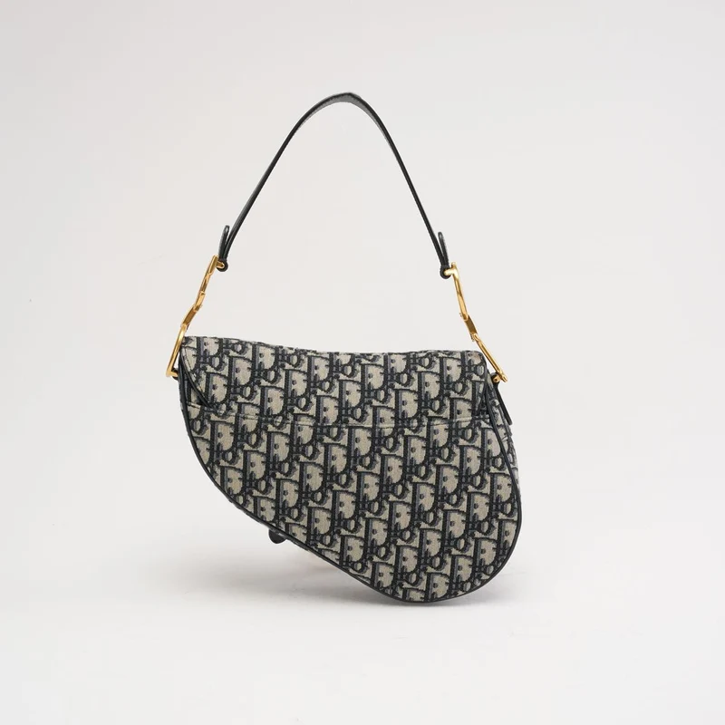 Dior Saddle Medium Canvas Blau/Weiß 2020