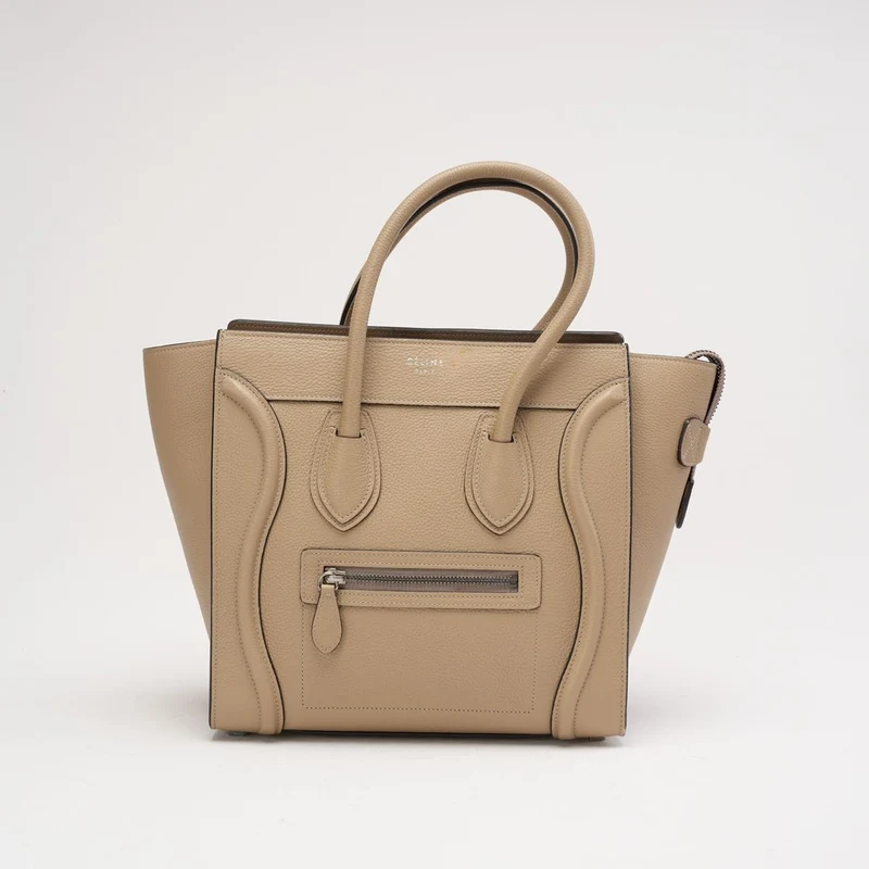 Celine Luggage Micro Tote Beige 2015