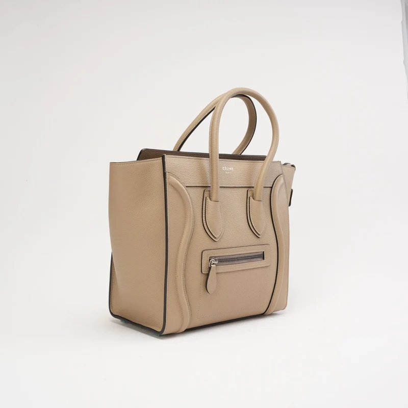 Celine Luggage Micro Tote Beige 2015
